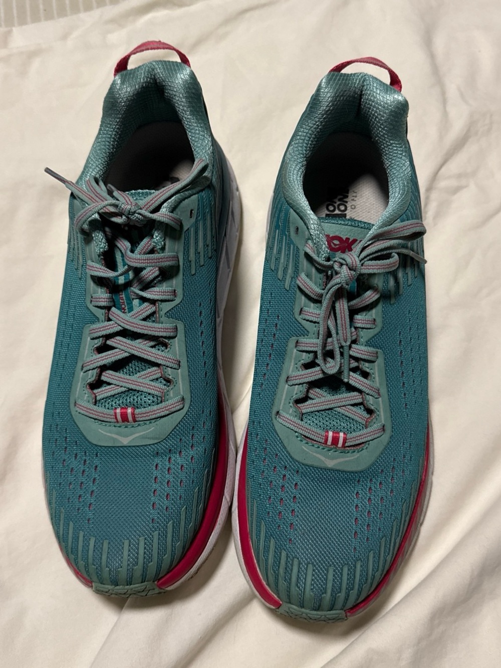 Hoka One One Teal and Pink Women's Running Shoes